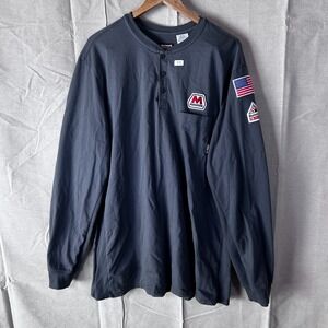 Bulwark FR Marathon Henley Shirt XXL Gray Flame Resistant SEL2CH2 Long Sleeve